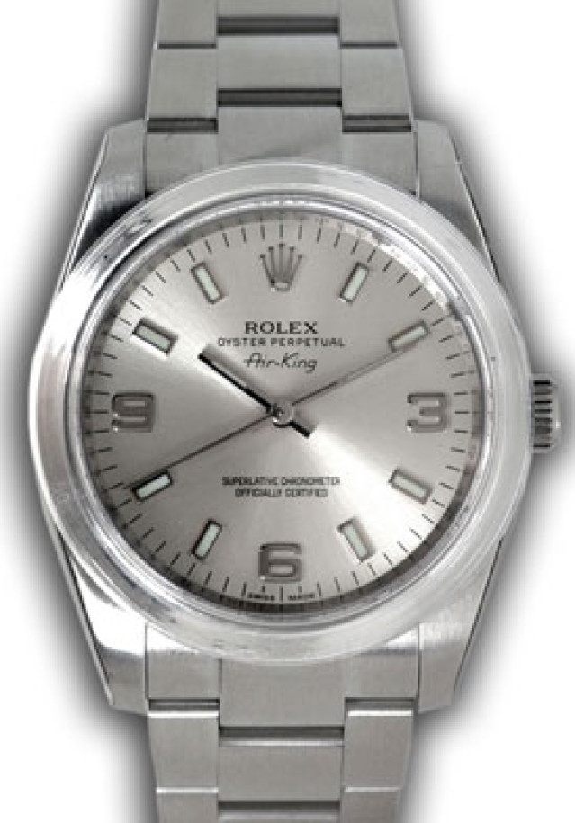 Rolex Air King 114200 Silver Dial Year 2011